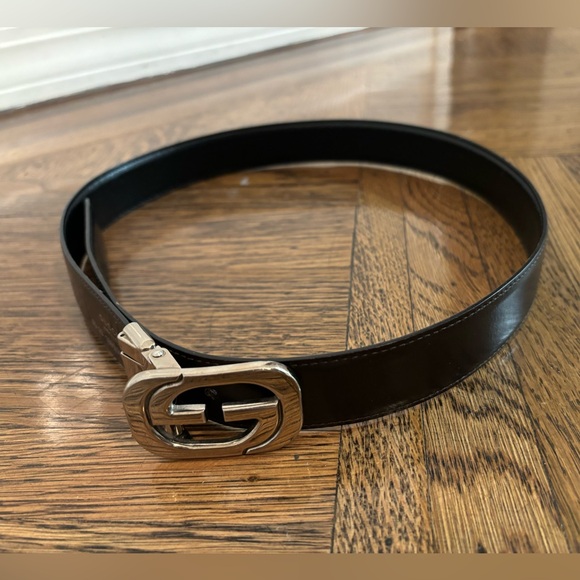 Gucci Men reversible belt black and brown slicer Gucci buckle - Picture 5 of 6